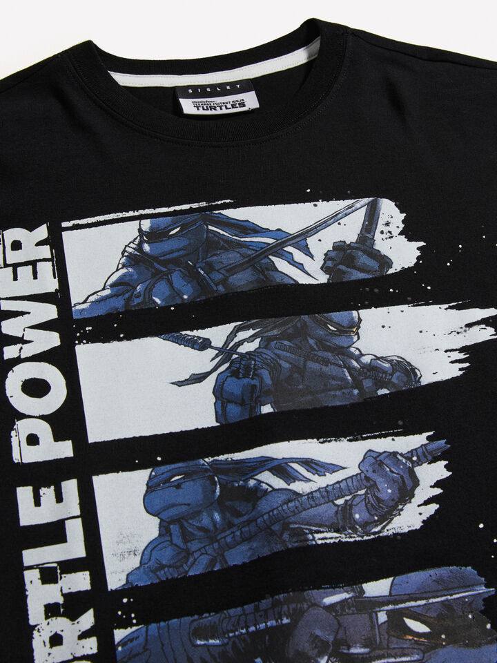 Black t-shirt with Teenage Mutant Ninja Turtles print - boys' long sleeve t-shirts - Black | Sisley Young image number 2